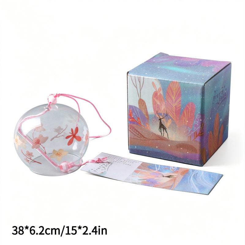 Japanese Sakura Glass Wind Chime Wind Bell Kawaii Room Decor Wind Campaigns Wall Decor Music Bell Sound Home Decoraitons