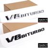Fits Mercedes-Benz V8 BITURBO: Fender Side Emblem, Twin Turbocharger Rear Emblem, Lettering, Car Stickers.