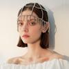 Acessórios de Cabelo de Malha da Moda Totalmente Feitos à Mão Corrente de Chapéu de Pérola Ornamento de Cabeça de Noiva Franja Corrente de Cabelo da Moda