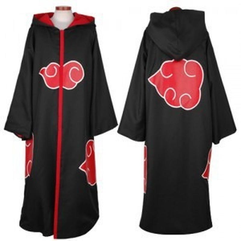 4 pièces Anime Naruto Akatsuki Uchiha Itachi Cosplay Costume cape Robe Ninja Trench Coat ensemble anneau bandeau Halloween