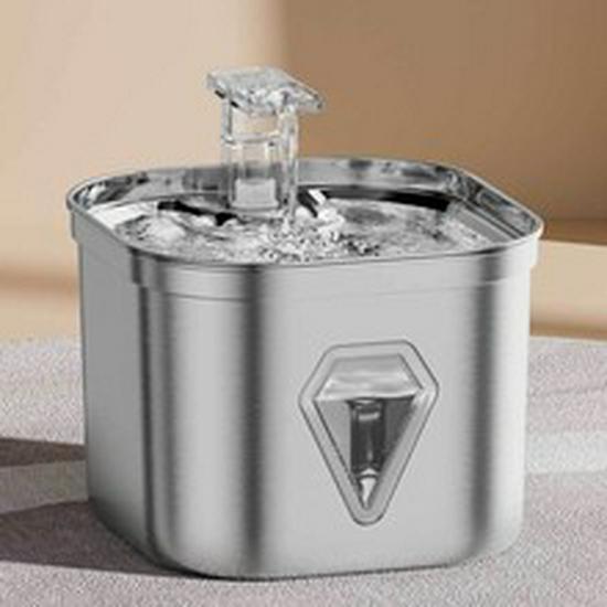 Fontanna Smart ze Stali Nierdzewnej dla Kotów i Małych Psów - Automatyczna, Konstrukcja z Cyrkulującym Przepływem