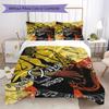 Conjunto de Roupa de Cama com Estampa de Guitarra Salpicada Preto e Branco, Conjunto de Capa de Edredom de Rock(1 capa de edredom + 2 fronhas, sem enchimento.)