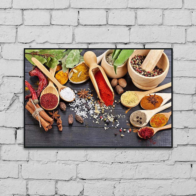 New Various Kitchen Spices Delicious Spice Decoration Painting Art Cloth Painting Wall Art Home Decoration