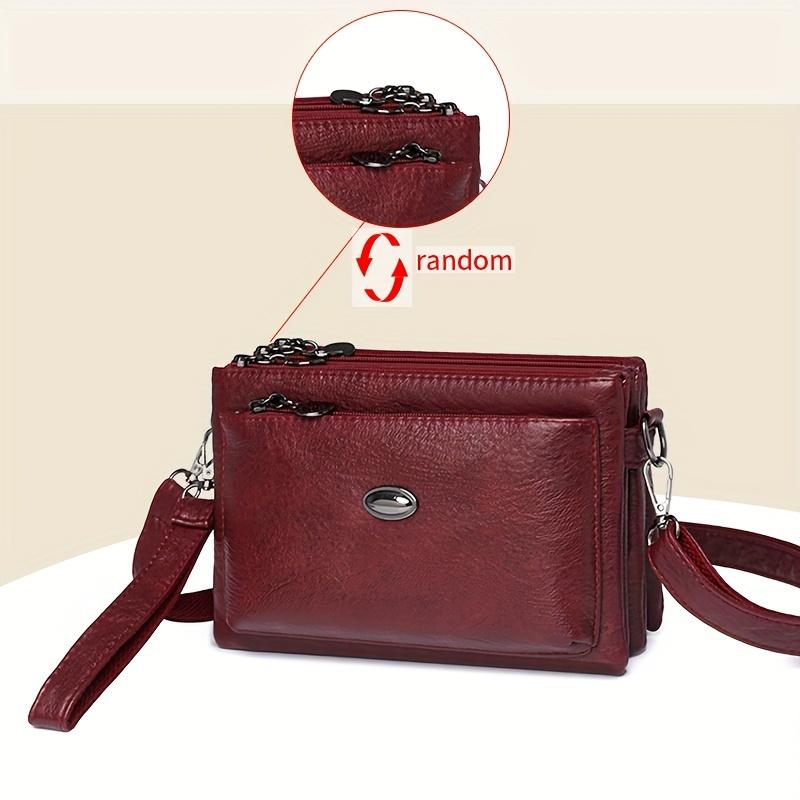 Soft Faux Leather Crossbody Bag, Retro Wristlet Handbag, Fashion Clutch Purse For Women