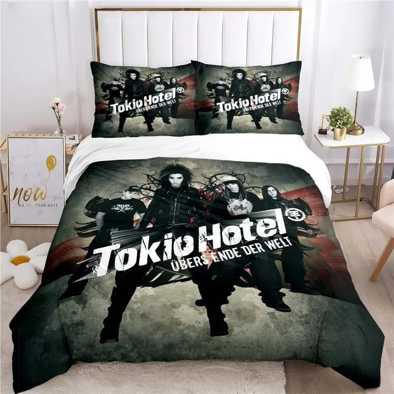 Tokio Hotel Drukowanie 3D Rock Bplus Al Sezon Miękka Poszewka na Kołdrę Zestawy Pościeli Miękka Wygodna Poszewka na Kołdrę I Poszewki na Poduszki Pojedyncza Podwójna Queen King