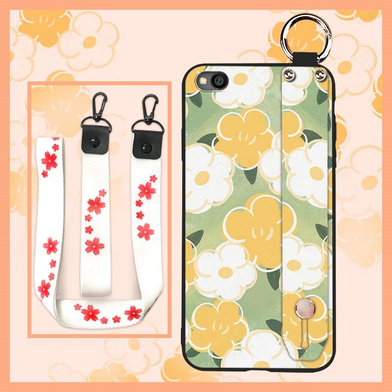 Soft Case Oil Painting Phone Case For Xiaomi Redmi GO Flower Durable Dirt-resistant Kickstand Protective Wristband Ring