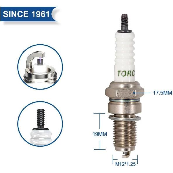 

PK4 TORCH D7RTC-9 Spark Plug Replace for NGK DPR7EA-9 Spark Plug, for HONDA 98069-57916, for YAMAHA 94703-00262, for DENSO X22EPR-U9, OEM