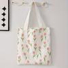 Floral Letter Pattern Printed Tote Bag Able Reusable Shoulder Bag Polyester Handbag Lightweight Casual Shopper Bag