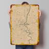 Hartford Connecticut Vintage Map Metal Wall Art Retro Home Decor for Office Living Room Kitchen Decorative Sign