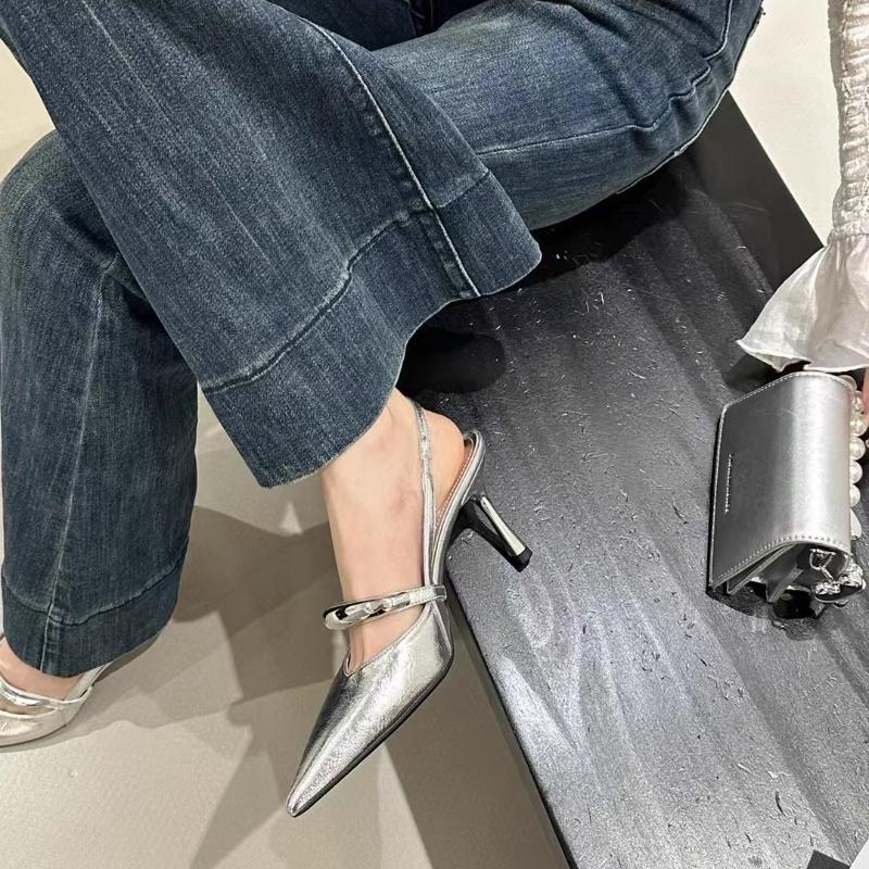 Sandale cu toc la modă Pantofi eleganți cu toc înalt pentru femei Vârf ascuțit Lux 2025 Petrecere Modă Papuci Pompe Rochie Nou Mujer De Sandalias