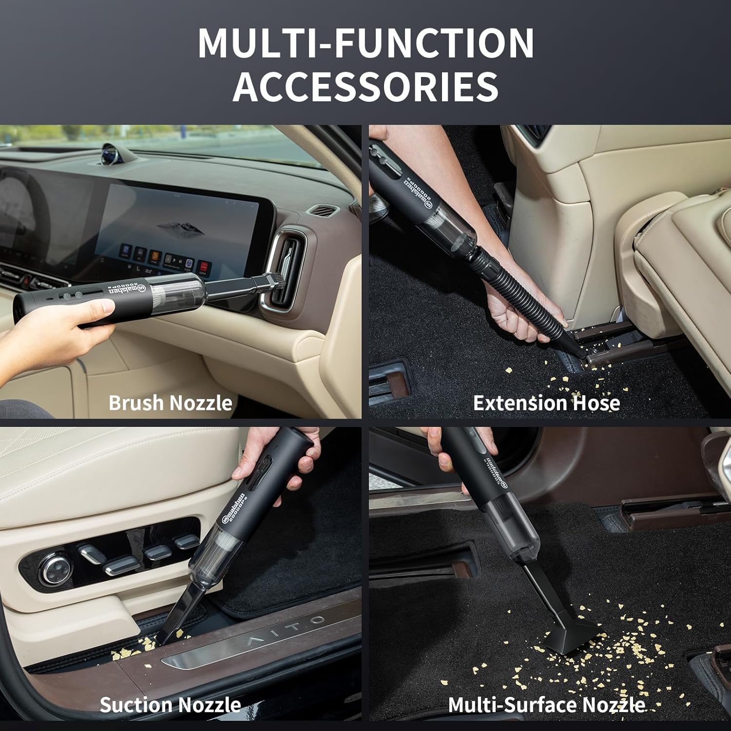 Handheld Cordless Car Vacuum 5-in-1, 20000PA High Power for Car, Home, Pet Hair, Carpet United States