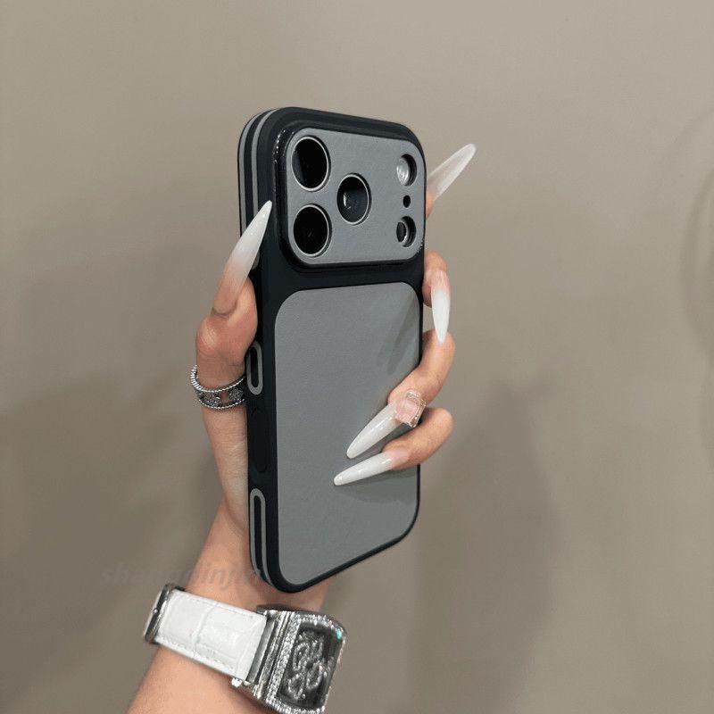 Elegant High-End PU Leather Phone Case for Apple 17 ProMax - Plain Color, Full Coverage for 17 Large Windows