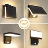 Modern LED Outdoor Wall Lamp Waterproof Motion Sensor Wall Light Foldable for Garden Courtyard Balcony Porch Home Decoration