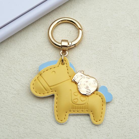 Horse Keychain Imitation Leather Cartoon Design Year of Horse Key Chain Bags Phones Cars Versatile Accessories