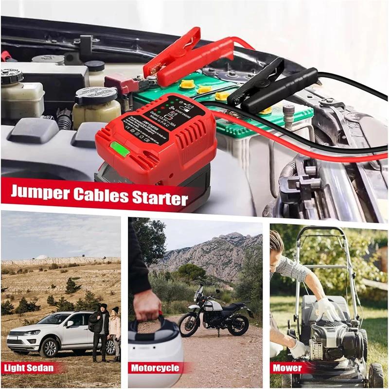 Car Jump Starters Adapter for Milwaukee 18V Battery 11 Gauge Car Battery Jump Starter Automotive Booster Cables