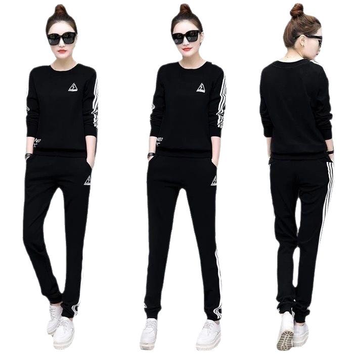 Fall Korean-style Sportswear Set for Women's Casual Long-sleeved Slimming Two-piece Set
