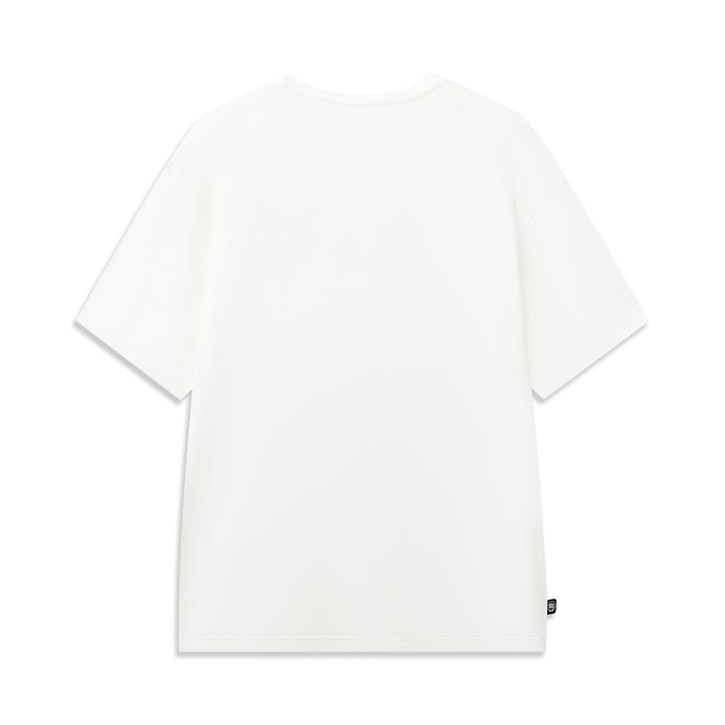 Li Ning × Badfive Basketball Championship Casual Loose Comfortable Logo Print Short Sleeve T-Shirt Men Tops Off-White AHSW993-2