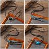 Men Bolo Tie Metal Eagle Bird Stone Cowboy Hat Western Necklace Costume Accessory