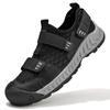 Fashion Brand Summer Men Leather Sandals Men's Soft Leather Breathable Non-slip Cow Tendon Sole Casual Leather Shoes Outdoor Beach Shoes