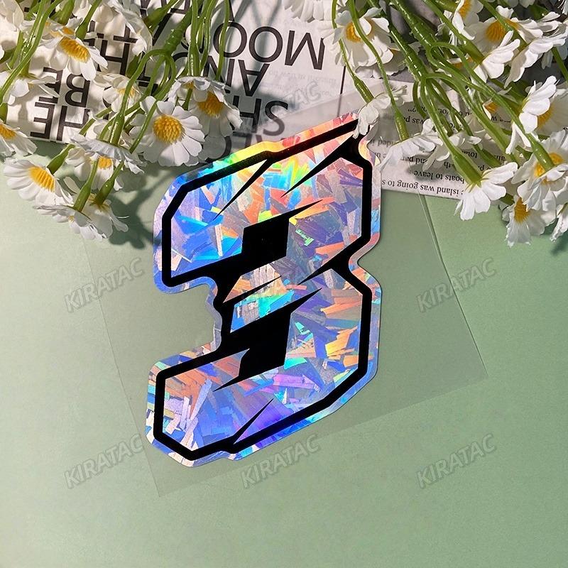 1PC Holographic Carbon Fiber Arabic Numerals Motorcycle Stickers Waterproof Vinyl Decals for BMW KTM YAMAHA Kawasaki Suzuk Honda