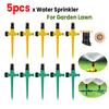 5pcs Auto Irrigation System 360 Degree Rotation Irrigation Watering Sprinkler Corrosion Resistant Easy Install for Garden Lawn
