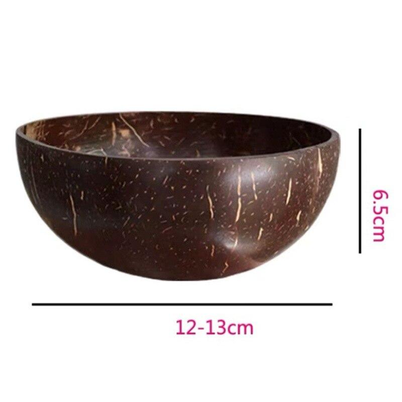 

Натуральная кокосовая миска, экологически чистая миска для фруктового салата, лапши, контейнер для еды, посуда, украшение, кокосовая миска с ложкой и вилкой