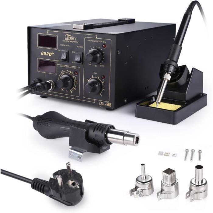 Station de soudage à air chaud 2 en 1 Smd avec accessoires professionnels 852D Uten