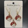 Popular Fashion Accessories, Creative Cute Mushroom Pendant, Earrings, Neck Chain, Sweet Cartoon Necklace Two-piece Set