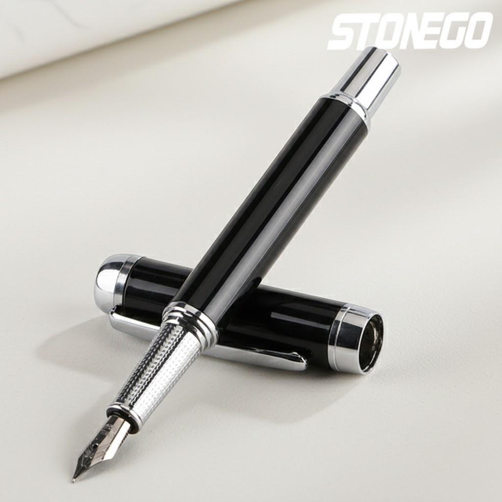 

Luxury Gold Fountain Pen for Business Office Conference Writing Supplies Elegant Gift Pen for Professionals чорний