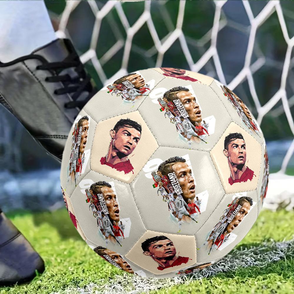 Cristiano Ronaldo Size 5 Soccer Ball Machine Sewn Indooroutdoor Universal Football Unique Gift For Soccer Lovers