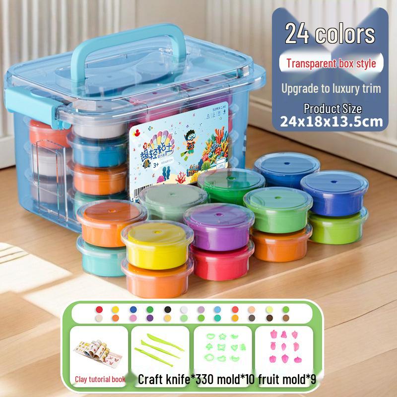Non-toxic Ultra-light Colored Clay Set for Kids - Space Clay with Tools for DIY Molding
