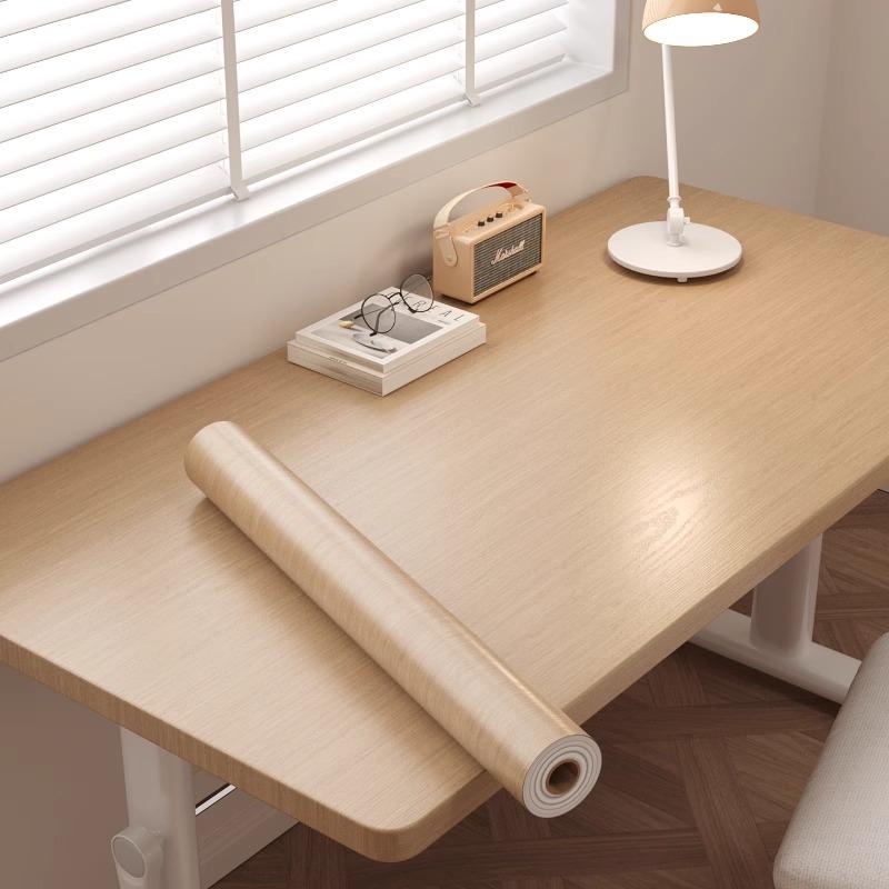 Extra Thick 0.19mm Waterproof Oil-Proof Wood Grain Self-Adhesive Wallpaper Furniture Renovation Film Home Decor
