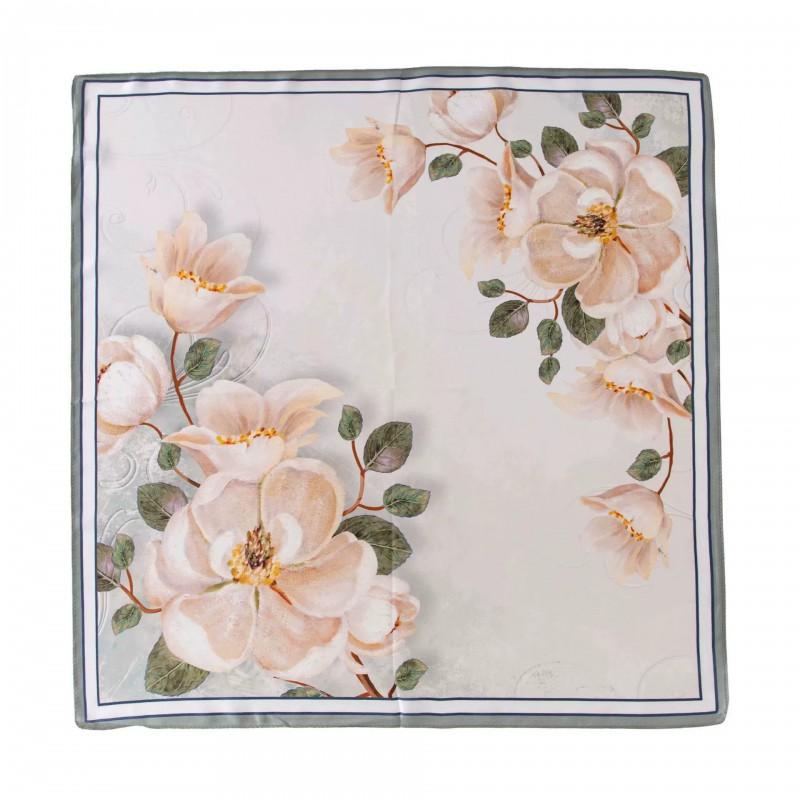 100% Mulberry Silk Square Scarf 53x53cm Floral Print Neckerchief Women