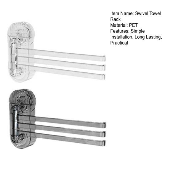 Yousheng 1/2Pcs Swivel Towel Rack Strong Load-Bearing Easy To Install 3-Arm Towel Bar Space Saving Wall Mounted Towel Holder