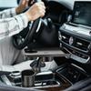 Car Food Tray with Cup Holder for Passenger Side, In-Car Mounted for Snacks and Drinks, Vehicle Storage Rack for Commuting and Road Trips