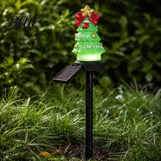 Outdoor Seasonal Atmosphere Lights Christmas Solar Stake Lights Santa Snowman Tree Figurine Lawn Powered Yard Gifts Waterproof Warm LED for