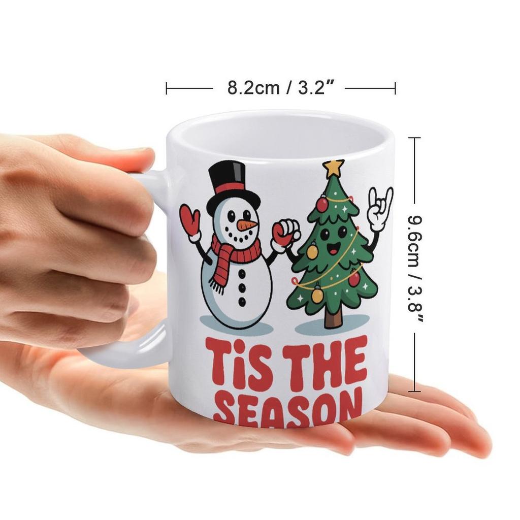 11oz White Ceramic Mug with Dual-Side Printing and Smooth Glossy Grip, Perfect for Coffee, Tea and Everyday Warm Drinks