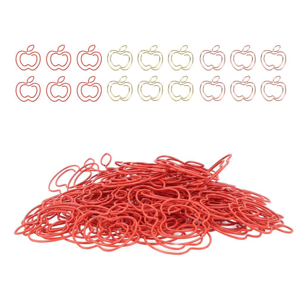 100pcs Fruit Paper Clips Cute Bookmark Pare Clips Portable Funny Small Paper Clips with Transparent 