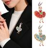 Alloy Enamel Brooch Dancing Rabbit Brooch Enamel Rabbit Brooch with Sparkling Rhinestones Alloy Rhinestone Breast Pin for Coats