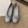 Flat-bottomed French Small Red Single Shoes Women's Shoes 2025 Spring Bow Soft Sole with Skirt Ballet Evening Shoes