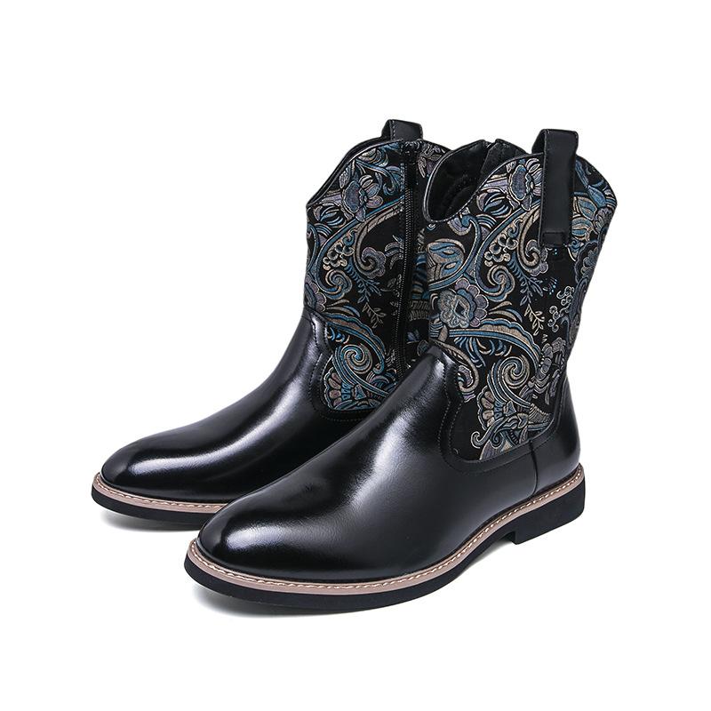 

Autumn and winter new high-top leather shoes men s large-size Martin boots casual fashion long boots foreign trade large-size leather boots men 46