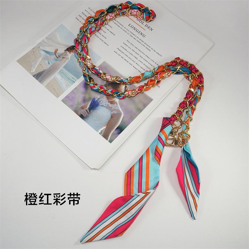 115cm Universal Mobile Phone Wrist Lanyard for Women Girls Silk Scarf Decorative Crossbody Chain Phone Neck Strap Hanging Cord