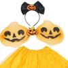 Girls Pumpkin Costume Halloween Outfit for School Performances Photography Props
