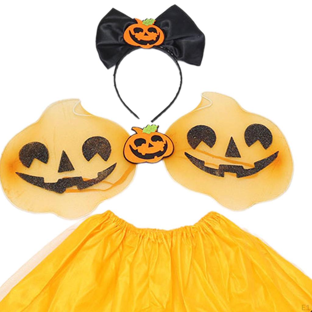 Girls Pumpkin Costume Halloween Outfit for School Performances Photography Props