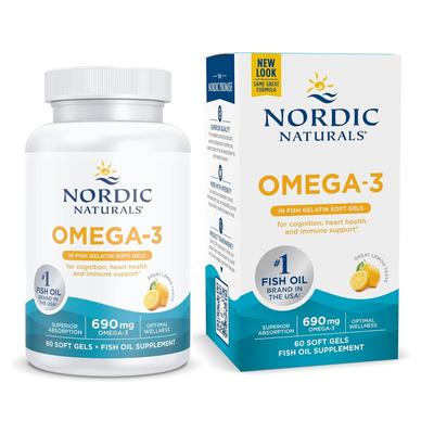 Omega-3 In Fish Gelatin Soft Gels 690 Mg EPA 330/ DHA 220 Lemon Taste, 60 Softgels