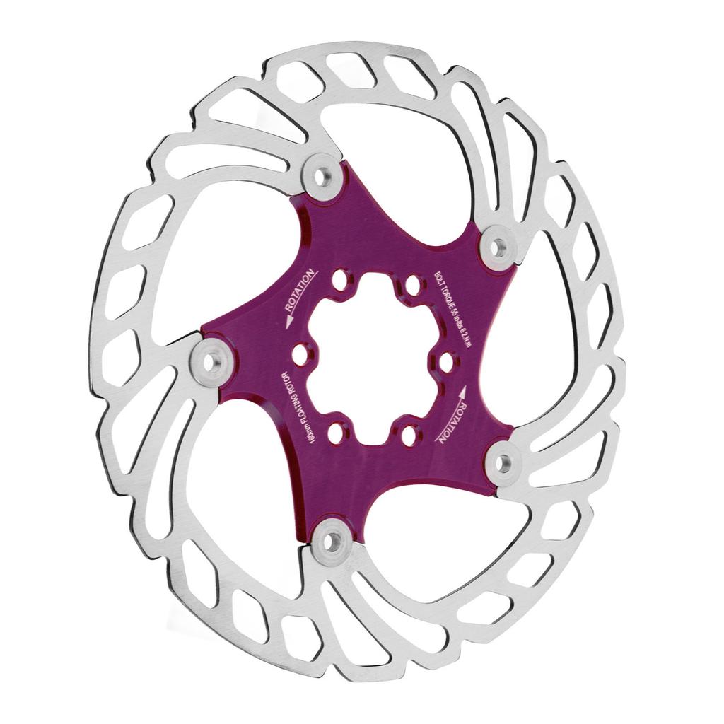 16cm Bicycle Floating Disc Brake Rotor with 6 Bolts Disc Brake Pad Rotors for Mountain Road Bike Repair Parts Purple