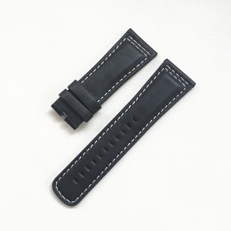 

28 мм * 24 мм из мягкой телячьей кожи, коричневый, черный, с белыми, желтыми швами, браслет, ремешок для часов, ремень для браслета Seven Friday 28mm