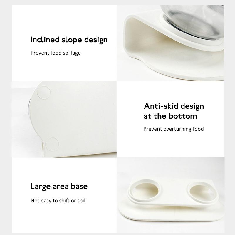 Cat Bowl Transparent Double Bowl Cat Food Bowl Water Bowl Basin Bowl Rack Dog Bowl Dog Food Basin Oblique Mouth Spine