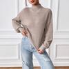 Clipped Cotton Sweater Women's Top Cross-border European and American Women's Clothing Semi-turtleneck Autumn and Winter Bottoming Sweater Pullover 