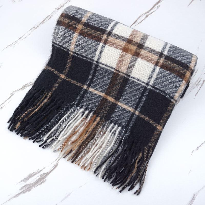 Autumn and winter Christmas cashmere plaid scarf women's circle yarn Ankara red versatile shawl high-end scarf